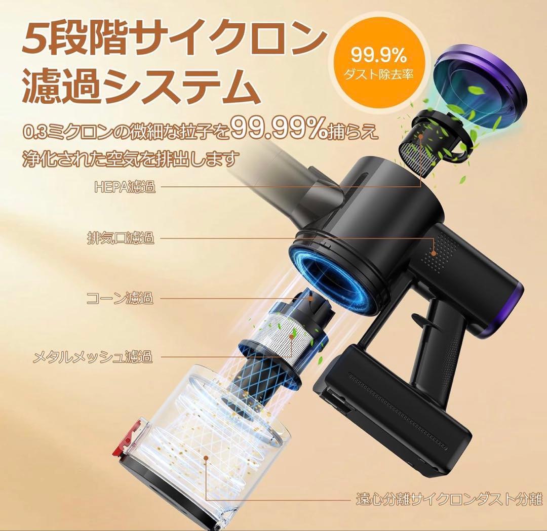送料込新品コードレス掃除機LED緑ライトスティッククリーナー サイクロン式新生活