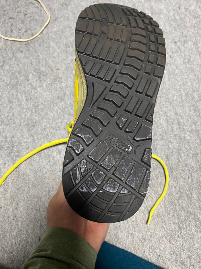 Puma ネイビー/イエロー ハイカット安全靴　25cm