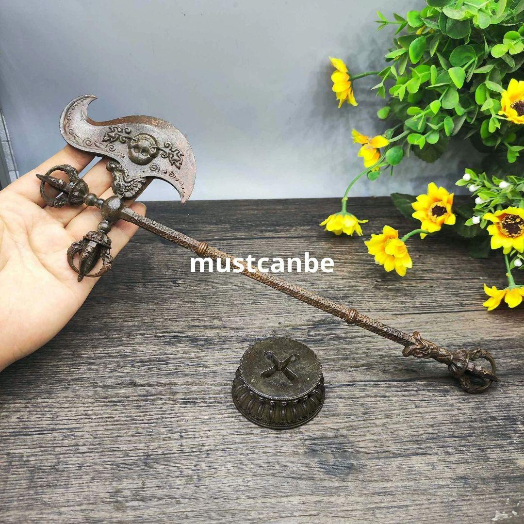仏教法器 金剛鉤杵 鉞刀 板斧 銅器 装飾品 工芸品 置物