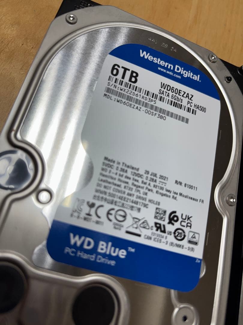 【2つセット】WD Blue 6TB 内蔵型ハードディスクドライブ