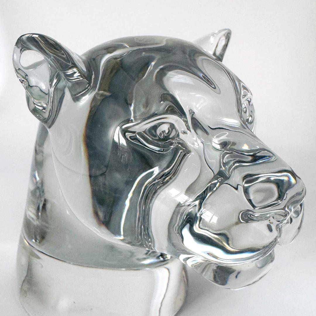 【バカラ】動物 パンサー 置物 インテリア★美品★金運
