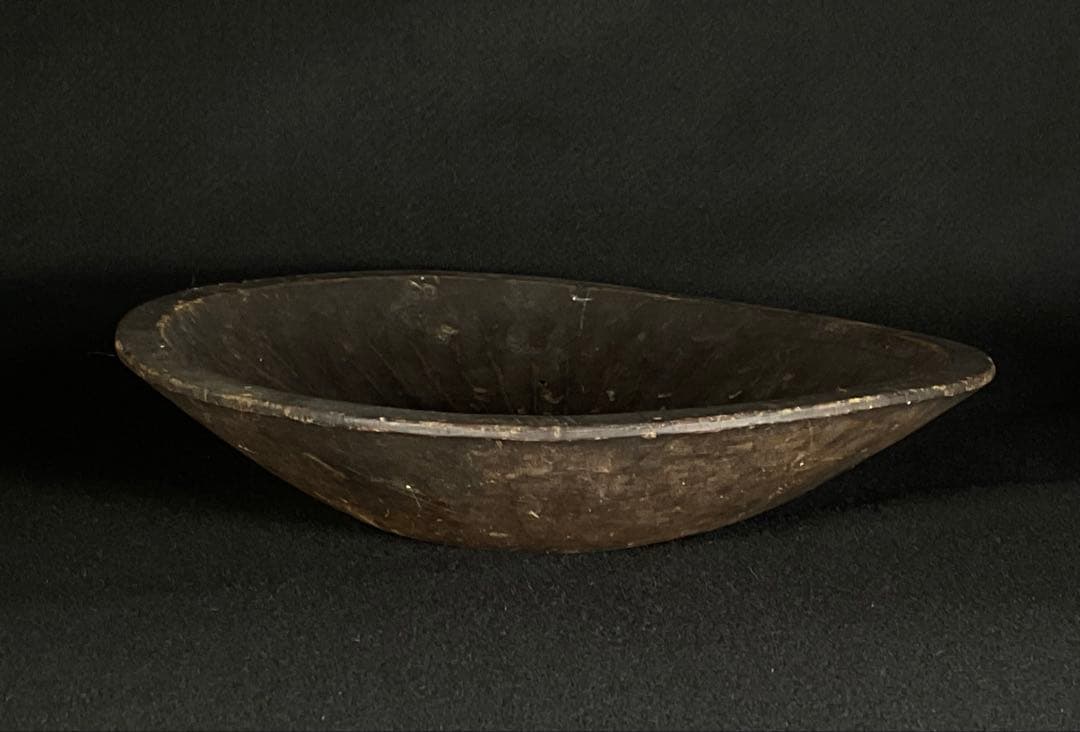 藤原盆　繭盆　まゆ皿　木彫　群馬県水上藤原　外径約2８cm