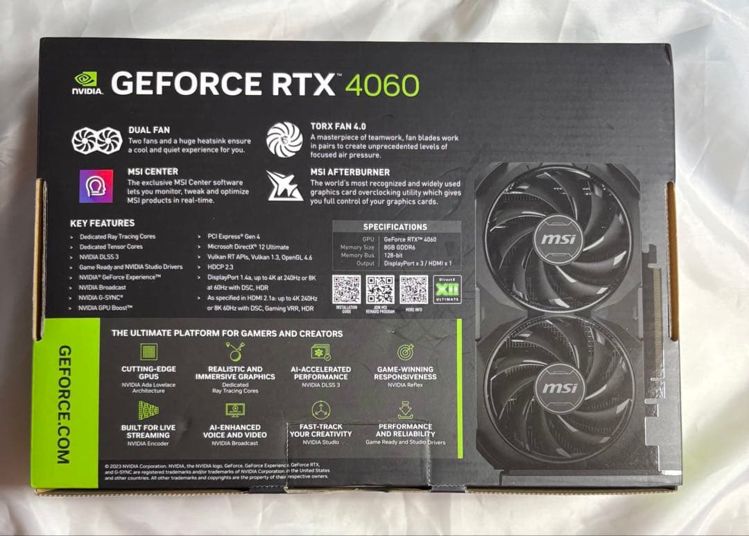 使用浅❗️MSI GeForce RTX4060 VENTUS 2X 8G OC