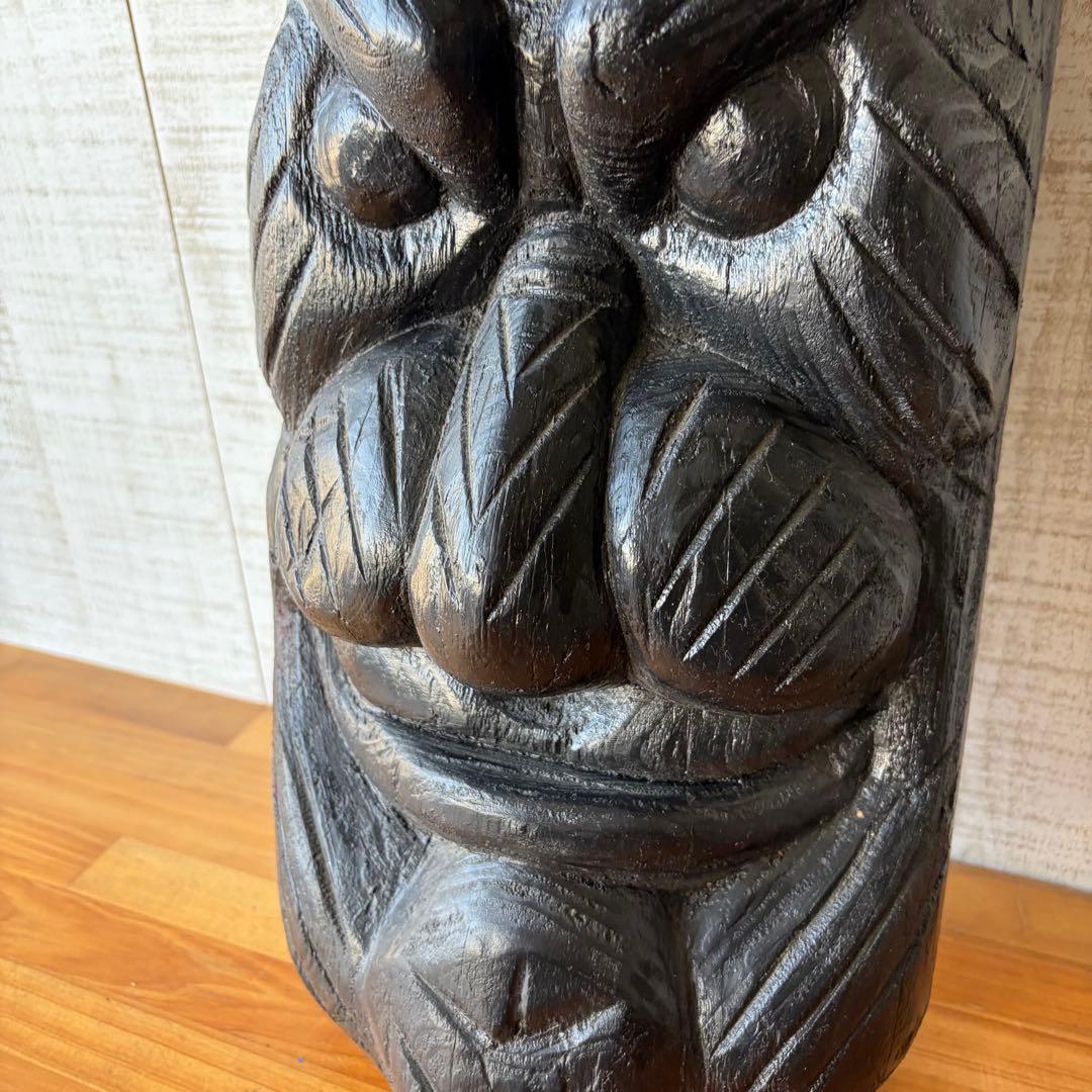 【アンティーク】木彫り 彫刻 釜神様 守り神 魔除け 縁起物 風水 民芸品 置物