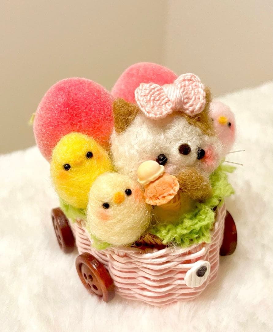 再販♡桃Car♡♡羊毛フェルト
