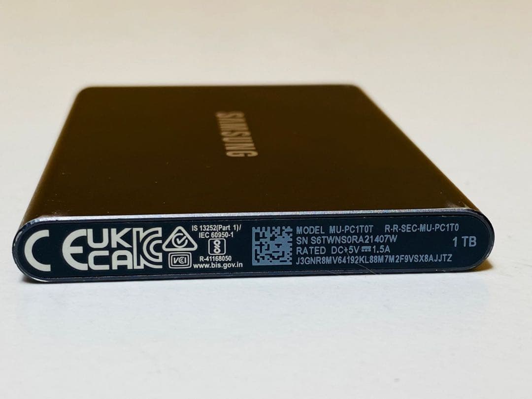 Samsung ポータブルSSD T7 1TB MU-PC1T0T
