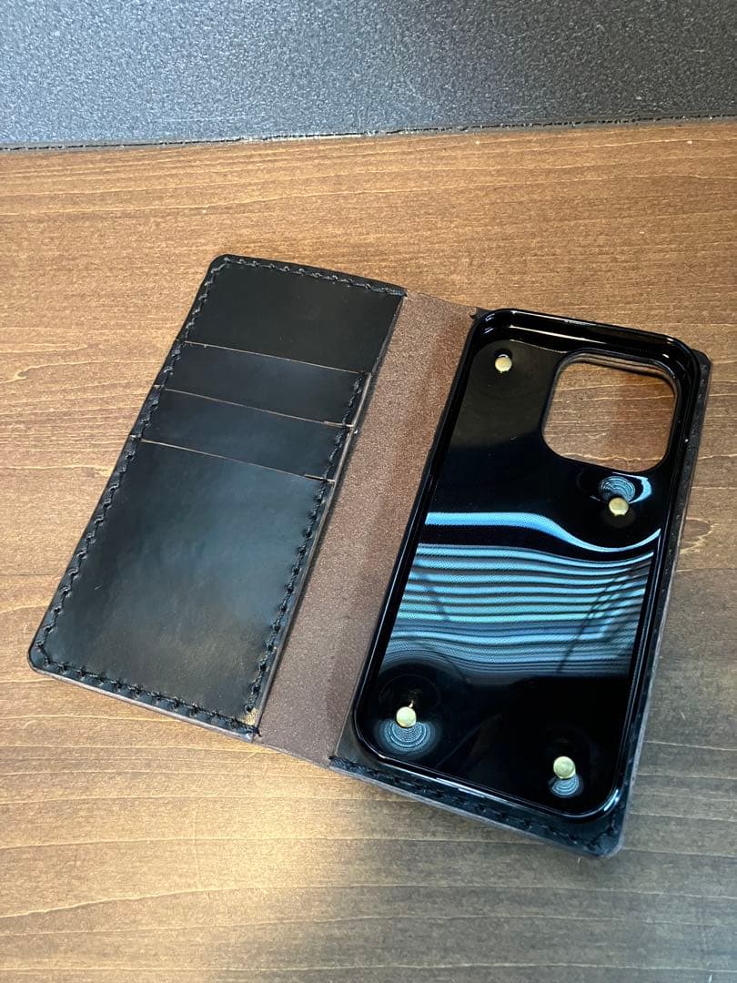 iPhoneケース　両面スタッズ　フラワー×クロス