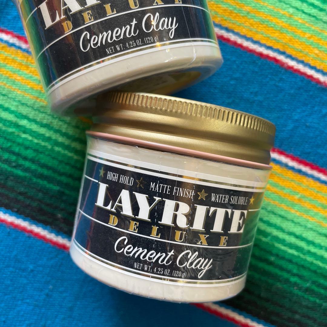 LAYRITE Cement Clay 4.25 oz水性ポマードバーバー