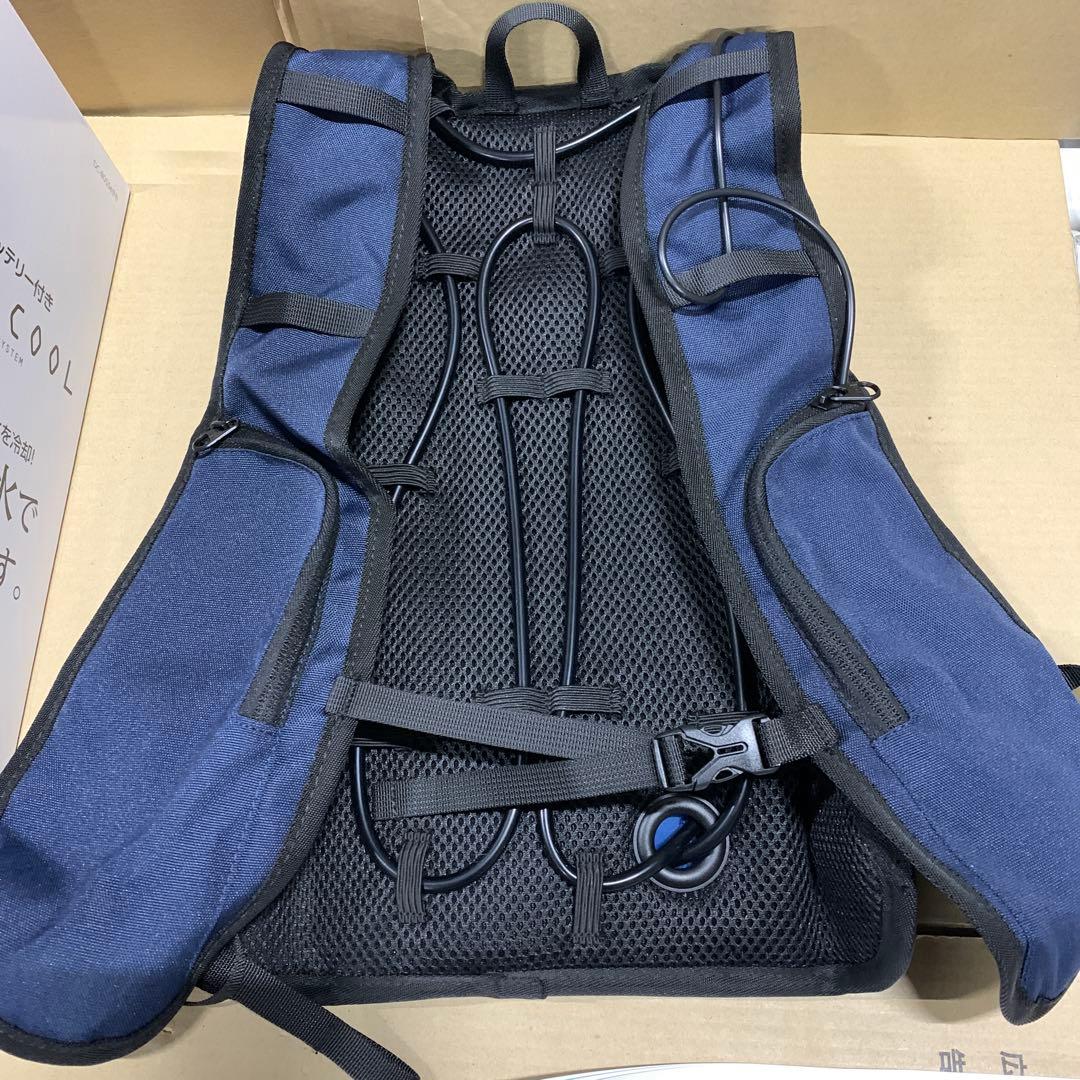 新品　山善(YAMAZEN) 水冷服 ベスト バッテリー付き 冷水服 ネイビー