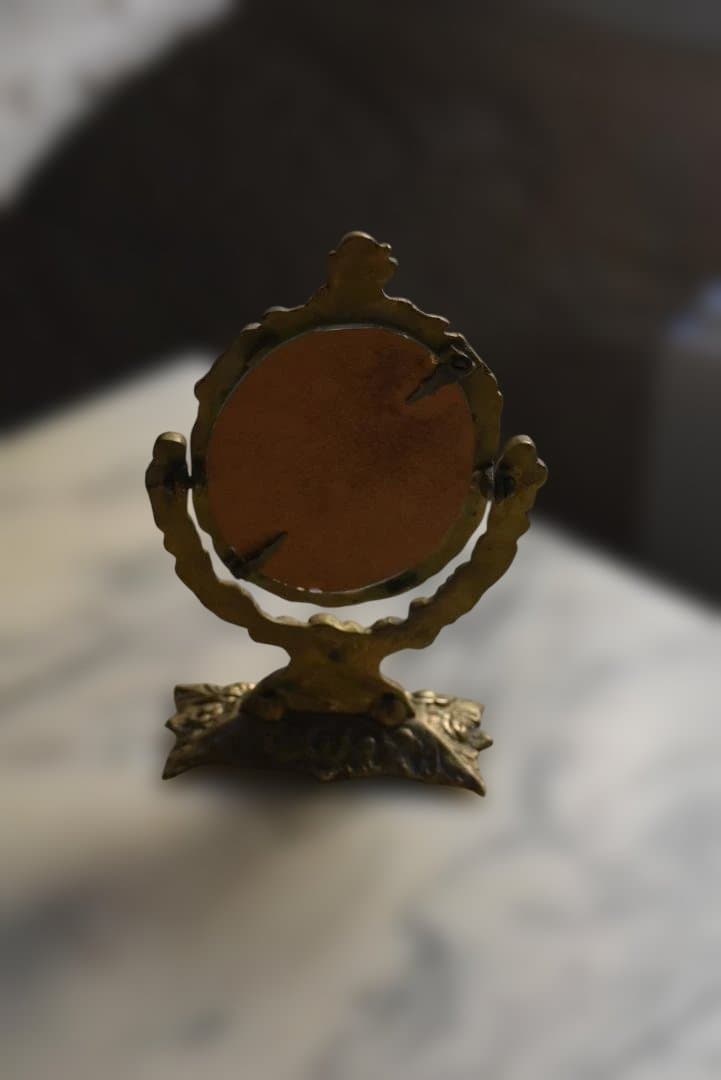 フランス アンティーク　天使の装飾　ゴールド　ミラー　鏡　美品