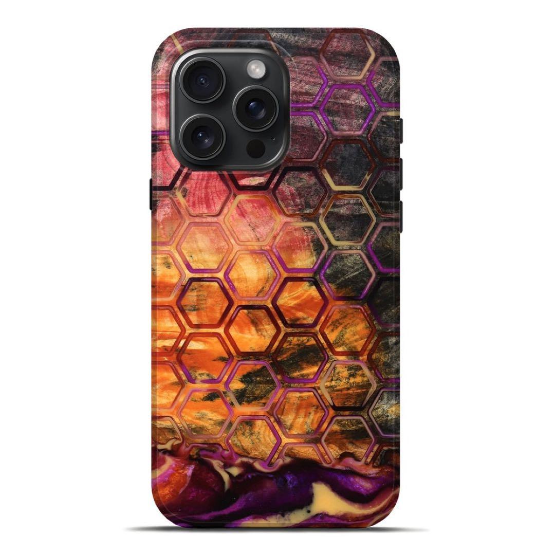 Apple iPhone 16 Pro Max ウッド レジン パターン ケース