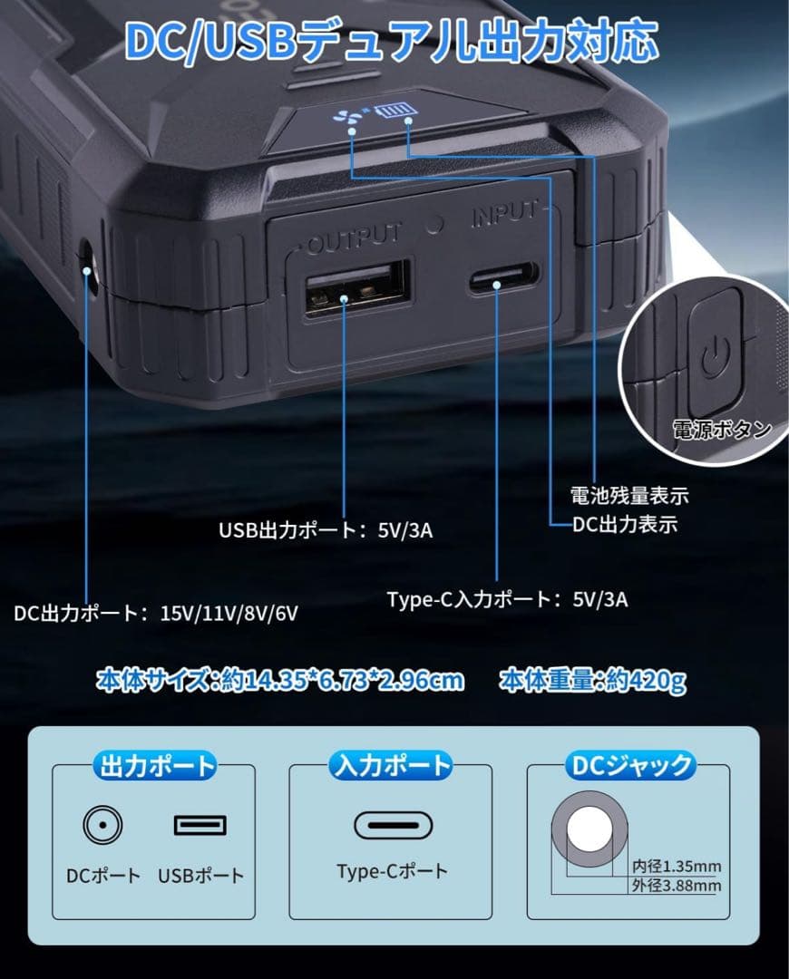 空調服ファンバッテリー　未使用　15V