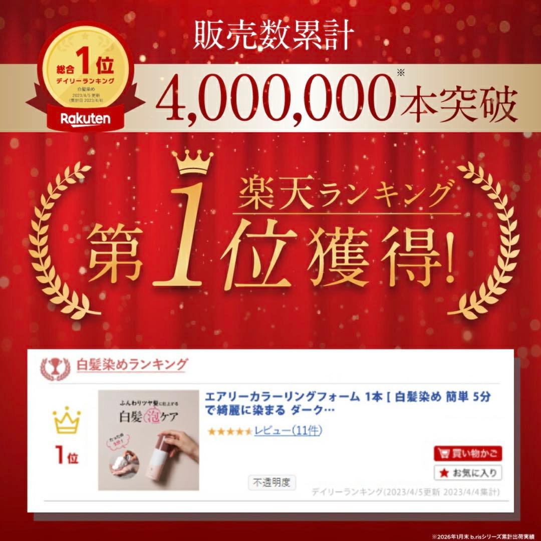 【新品/未使用】b.ris カラーリングフォーム 白髪染め 2本 ダークブラウン