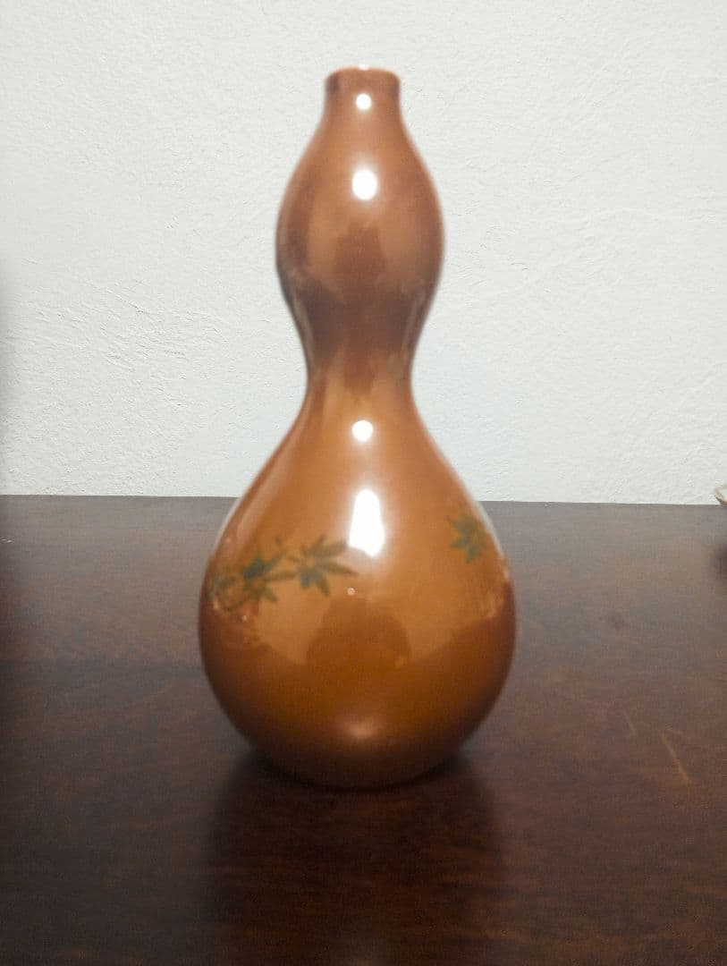 明治工芸品　川本桝吉　瀬戸焼　瓢箪花瓶　里帰り