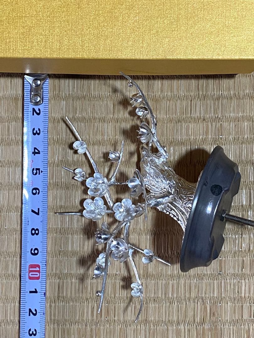 ♦️純銀製 光則作 梅 46.1g 縁起物 置物飾り ガラスケース入 資産形成