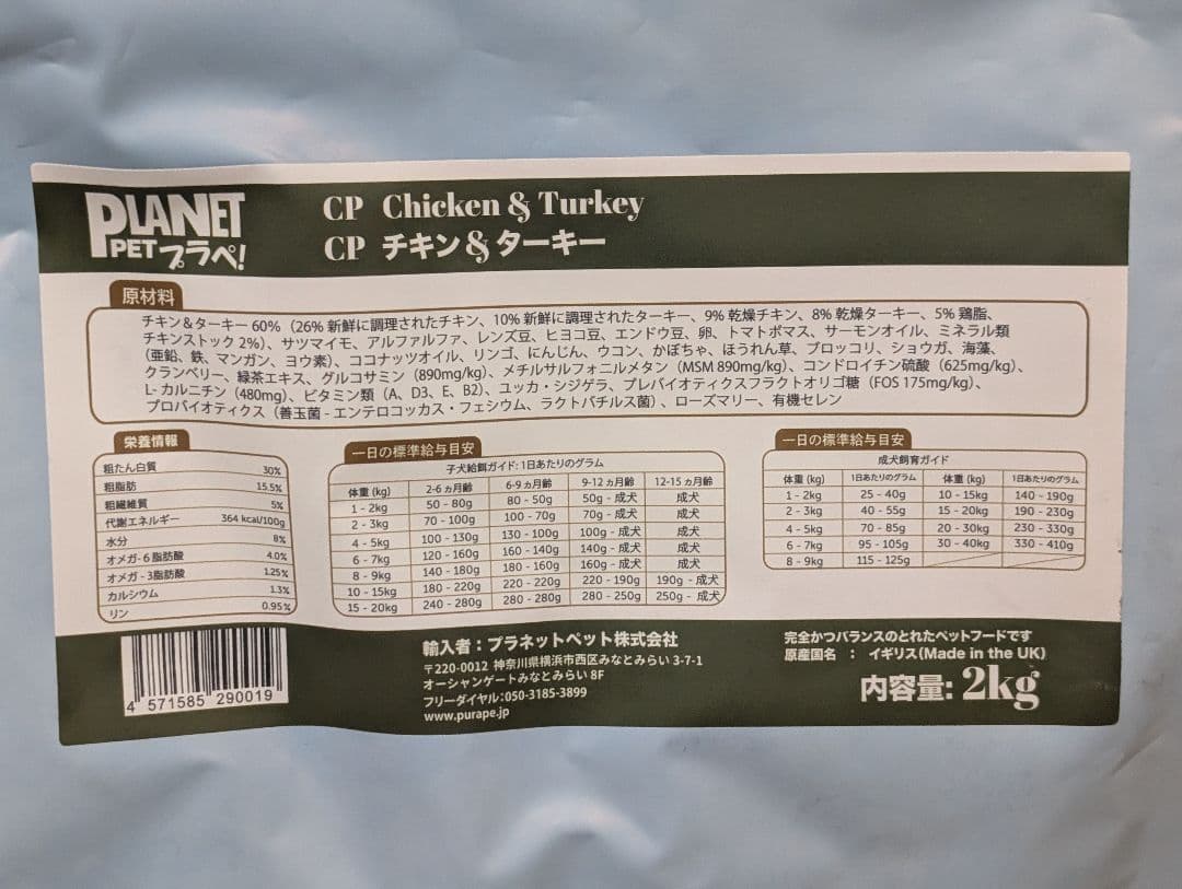 プラペ CP チキン & ターキー 2kg×2袋
