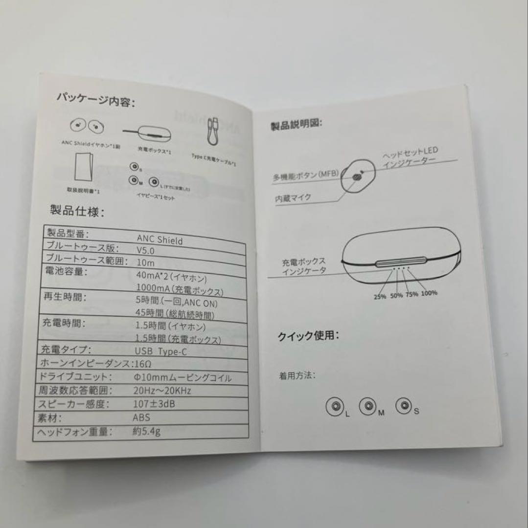 dyplay ワイヤレスイヤホン ブラック 充電ケース付 軽量 日本語取扱説明書