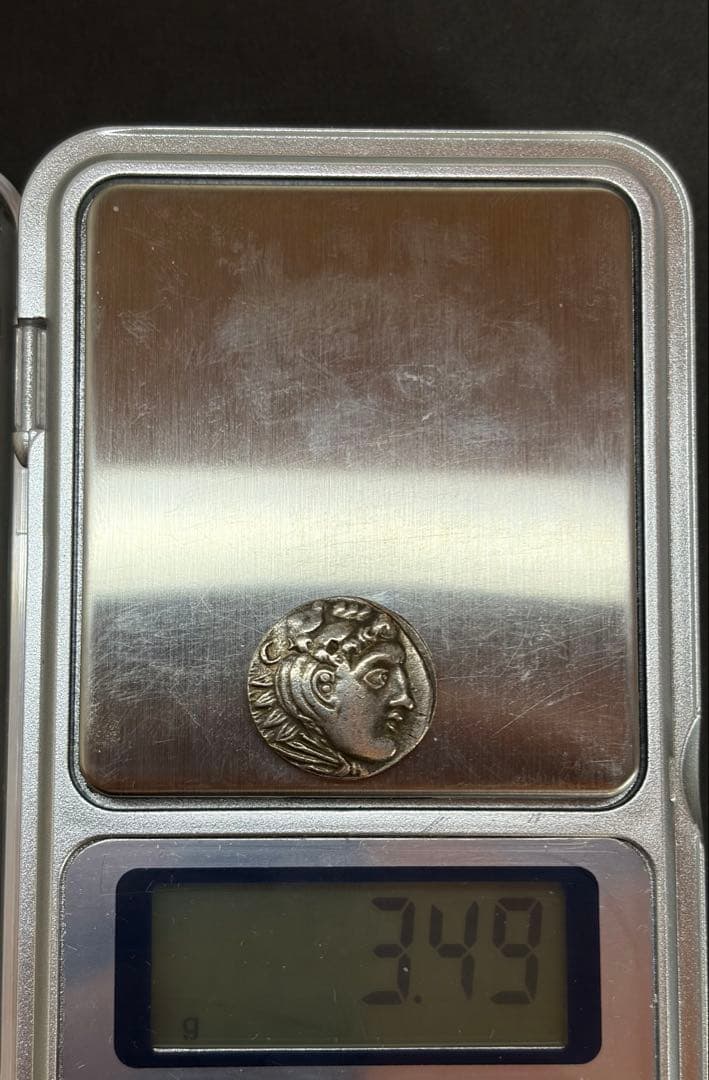 古代ギリシャ風 銀貨 ヘラクレス ゼウス ドラクマ級 実測約3.5g