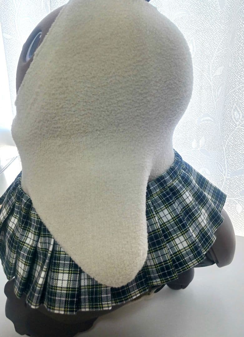 LOVOTラボット服ハンドメイド　265　白黒系チェックのタックスカート