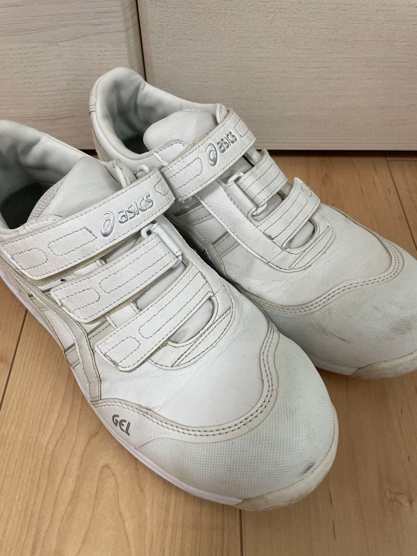 asics ホワイト安全靴 ベルクロ　ウィンジョブ　ゲル 26cm