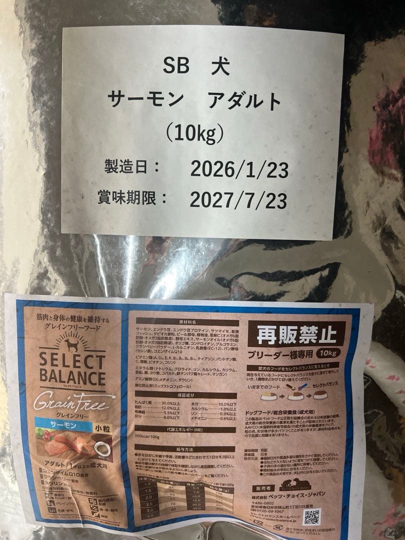 SELECT BALANCE サーモン グレインフリー 10kg