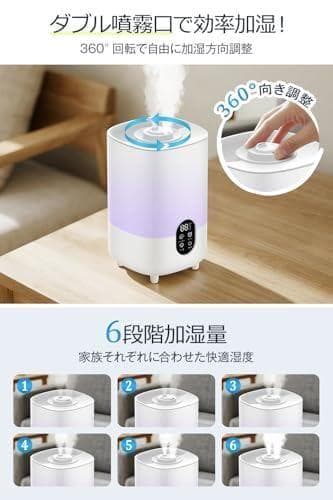 加湿器 大容量 4.5L 【2025年新登場・上から給水・UV除菌＆抗_corg