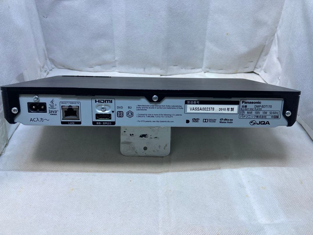 Panasonic 　４Ｋアップ　 DMP-BDT170　2015年製　動作品