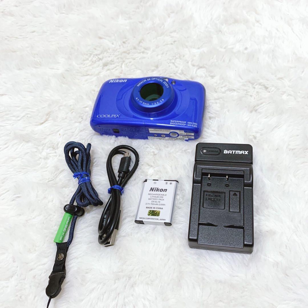 ✨美品✨Nikon COOLPIX W100 防水　ブルー 動作確認済　ニコン