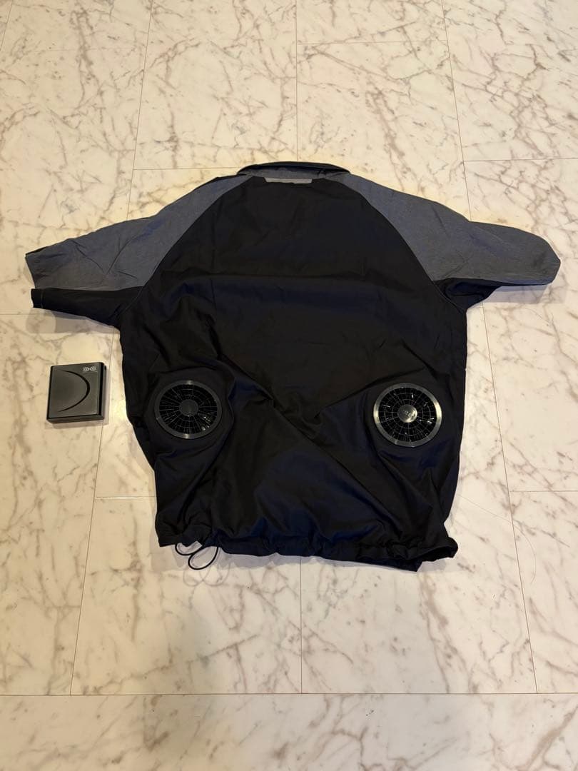 新品　ワークマン　ファン付き空調服 ブラック&グレー半袖ジャケット　Lサイズ