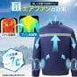 空調服 空調ウェア ファン付き作業服 モバイルバッテリー付き グレーL/XL