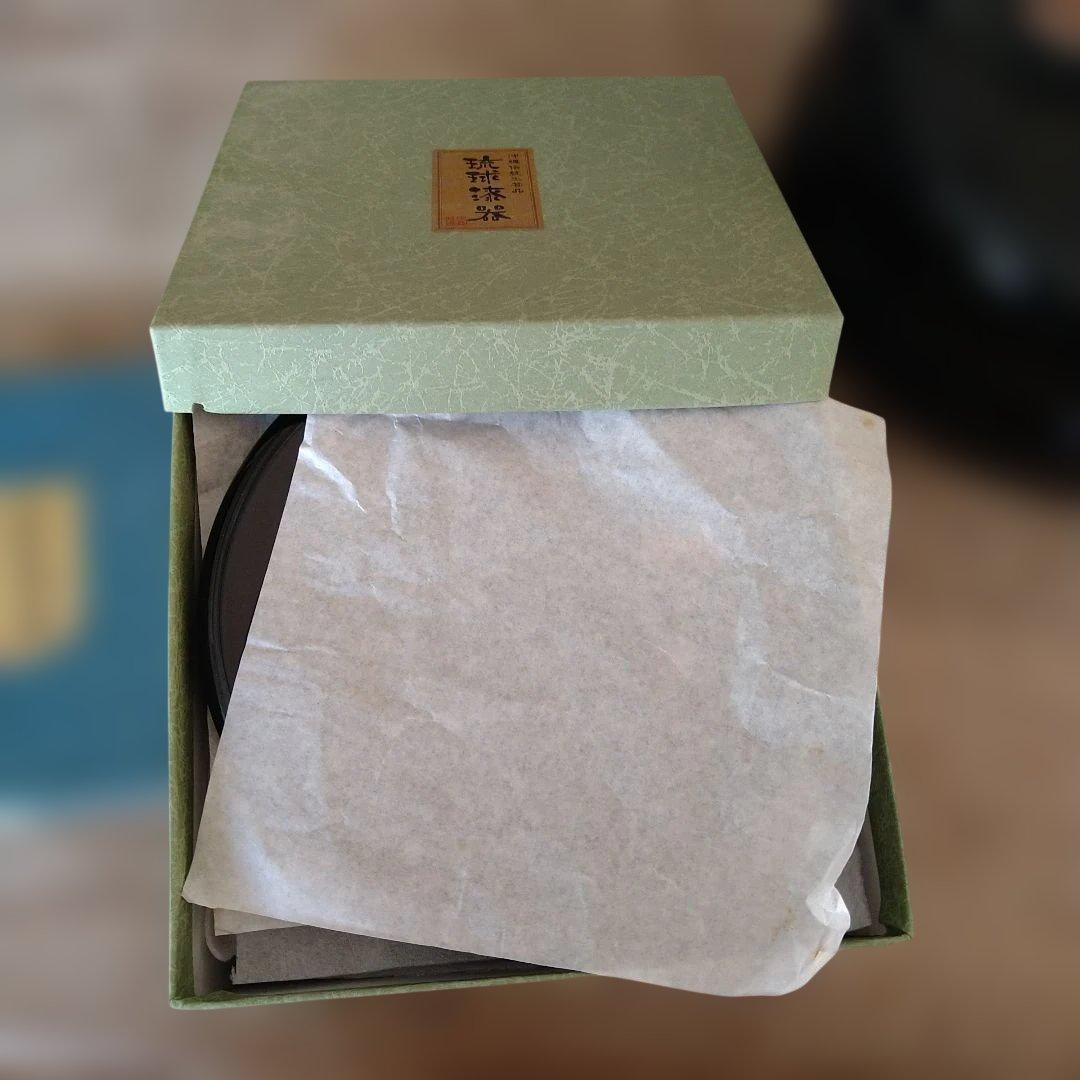 【未使用】琉球漆器 2段重箱或いは菓子器 皿5枚 フォーク5本セット