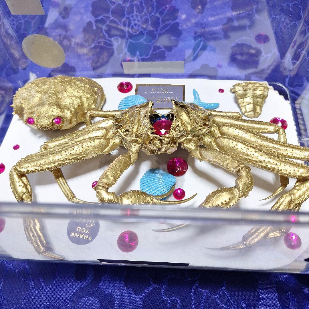 松葉蟹[セコガニ］ゴールドカラーオリジナル全長２３センチ立体リアル標本飾り置物
