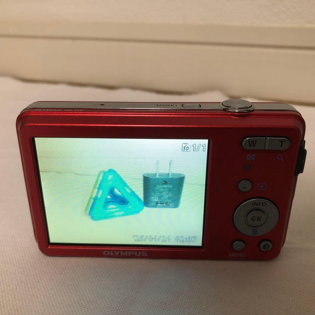 送料込★良品★OLYMPUS VG-110 RED オールド コンデジ デジカメ