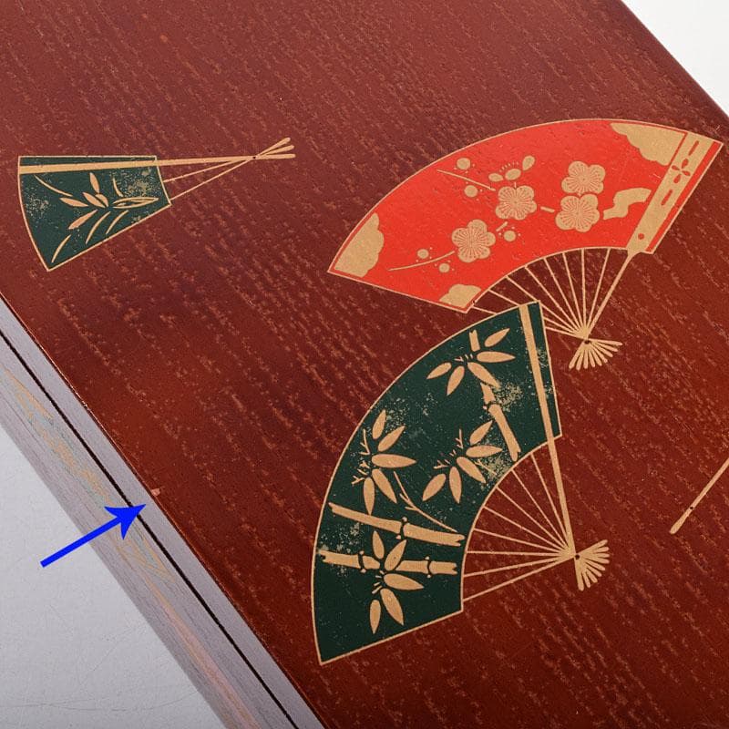 茶道具　扇子蒔絵　利休茶箱　三島刷毛目茶碗　棗など　八点一式　M　R9594