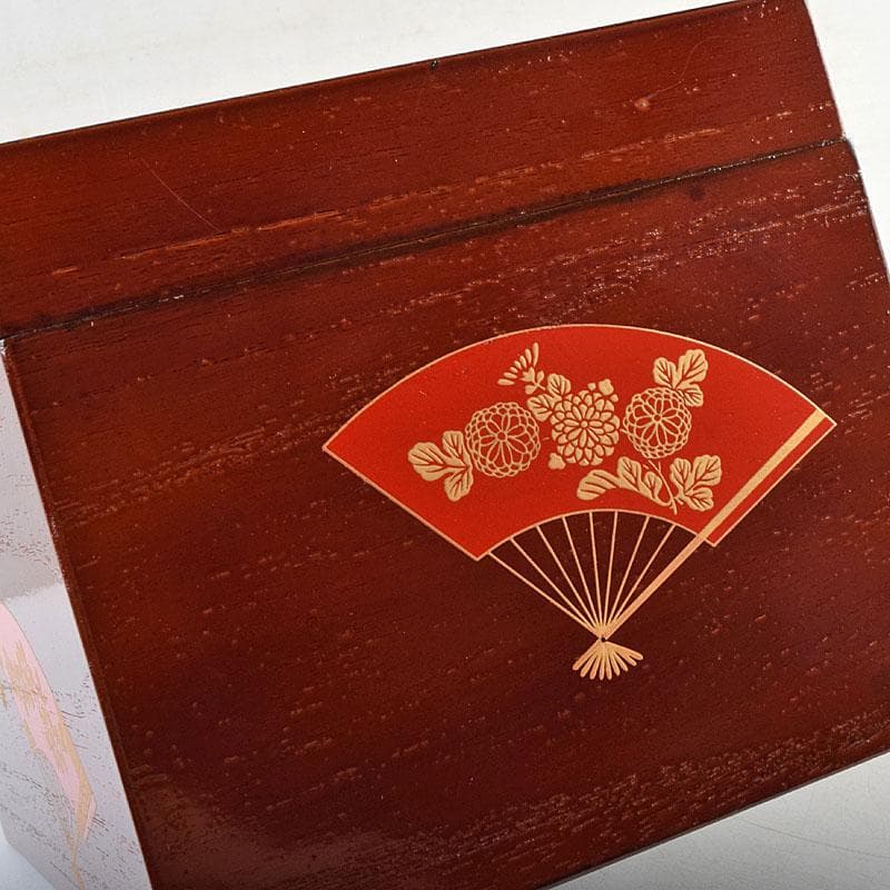 茶道具　扇子蒔絵　利休茶箱　三島刷毛目茶碗　棗など　八点一式　M　R9594