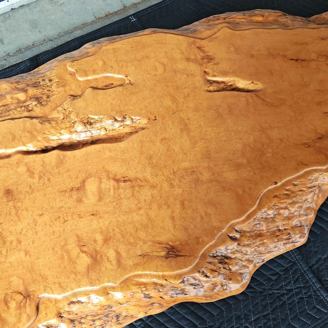 【送料込み】玉杢　一枚板の座卓　美品　全長270cm×横75cm×高さ25cm
