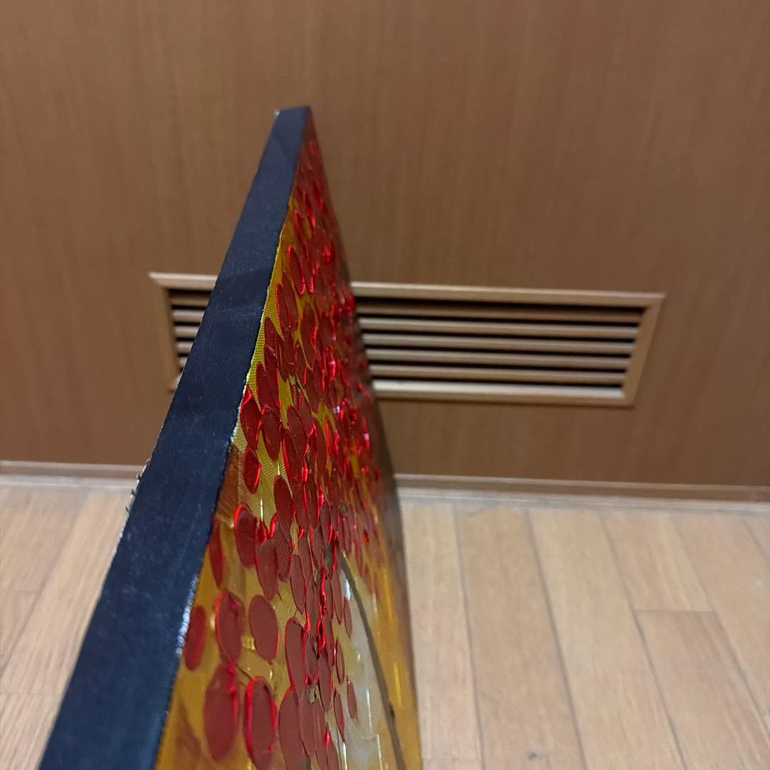 油画 赤い葉 木 夕焼け 壁掛け