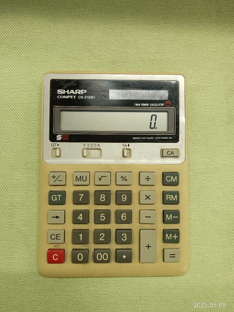 《TA2027》希少 SHARP COMPET CS-2128H 12桁 電卓