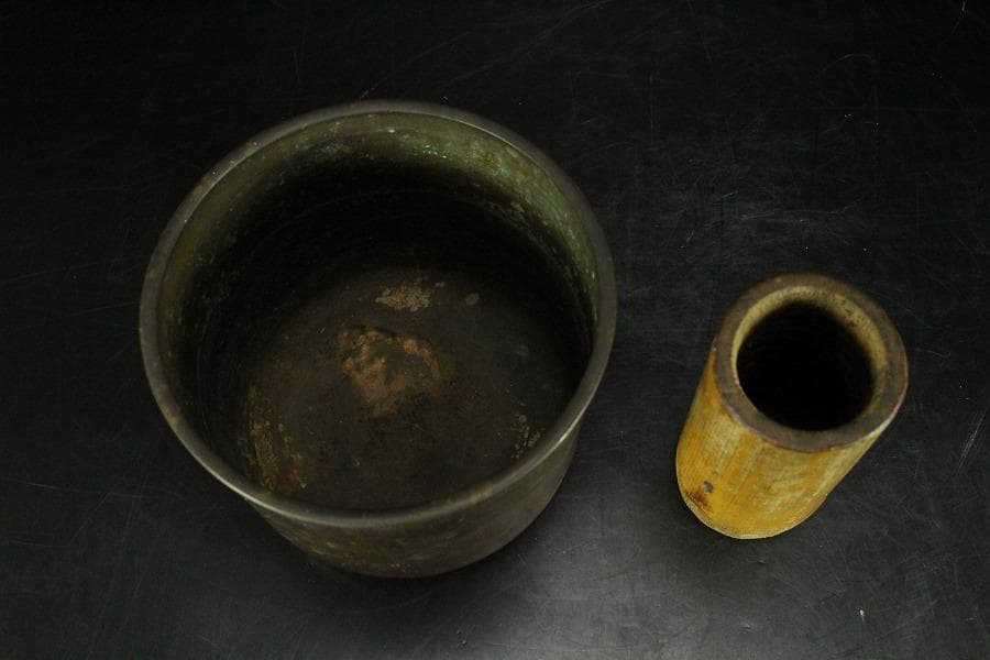 自然木 葡萄木 手付 煙草盆 時代物(K-XA808)