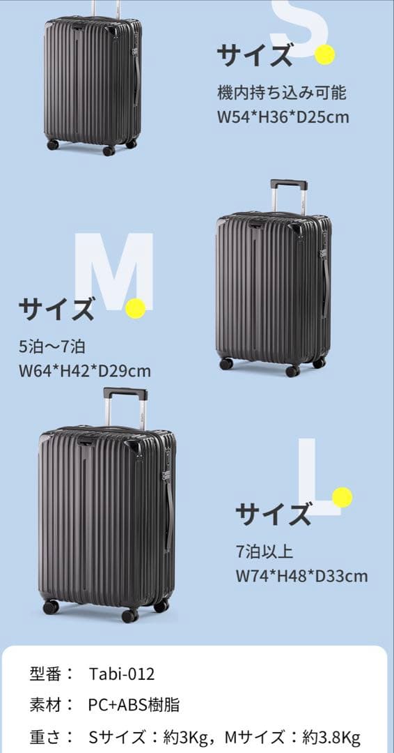 キャリーカートMサイズ (4〜7泊)