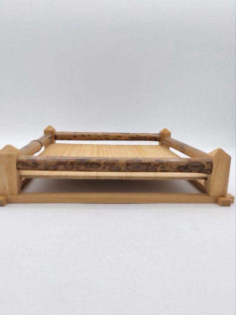 c744 【未使用】干菓子器　欄竹盆 坐忘斎好 紙箱 茶道具 長期保存