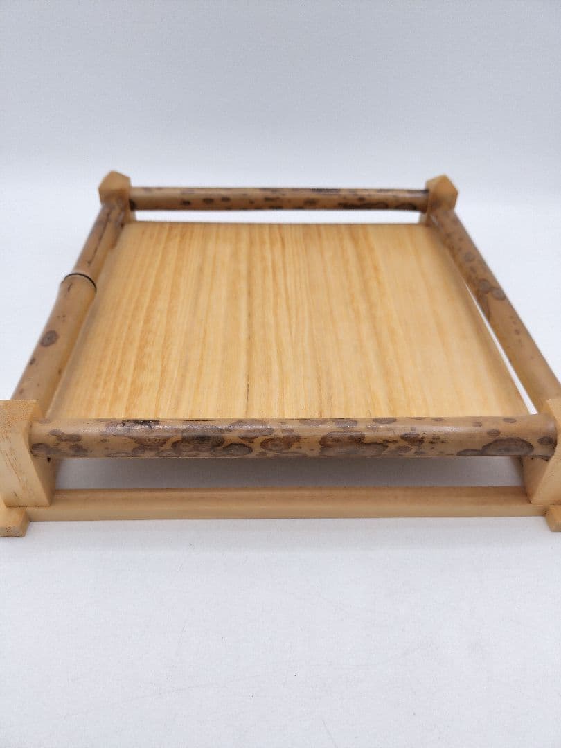 c744 【未使用】干菓子器　欄竹盆 坐忘斎好 紙箱 茶道具 長期保存