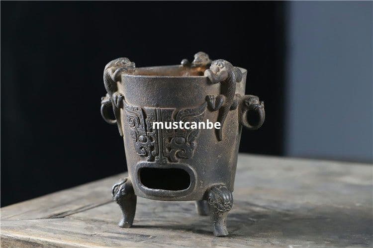 鉄器 獣頭炭 ストーブ 煮茶炉 風炉 茶道具 煎茶道具 火鉢