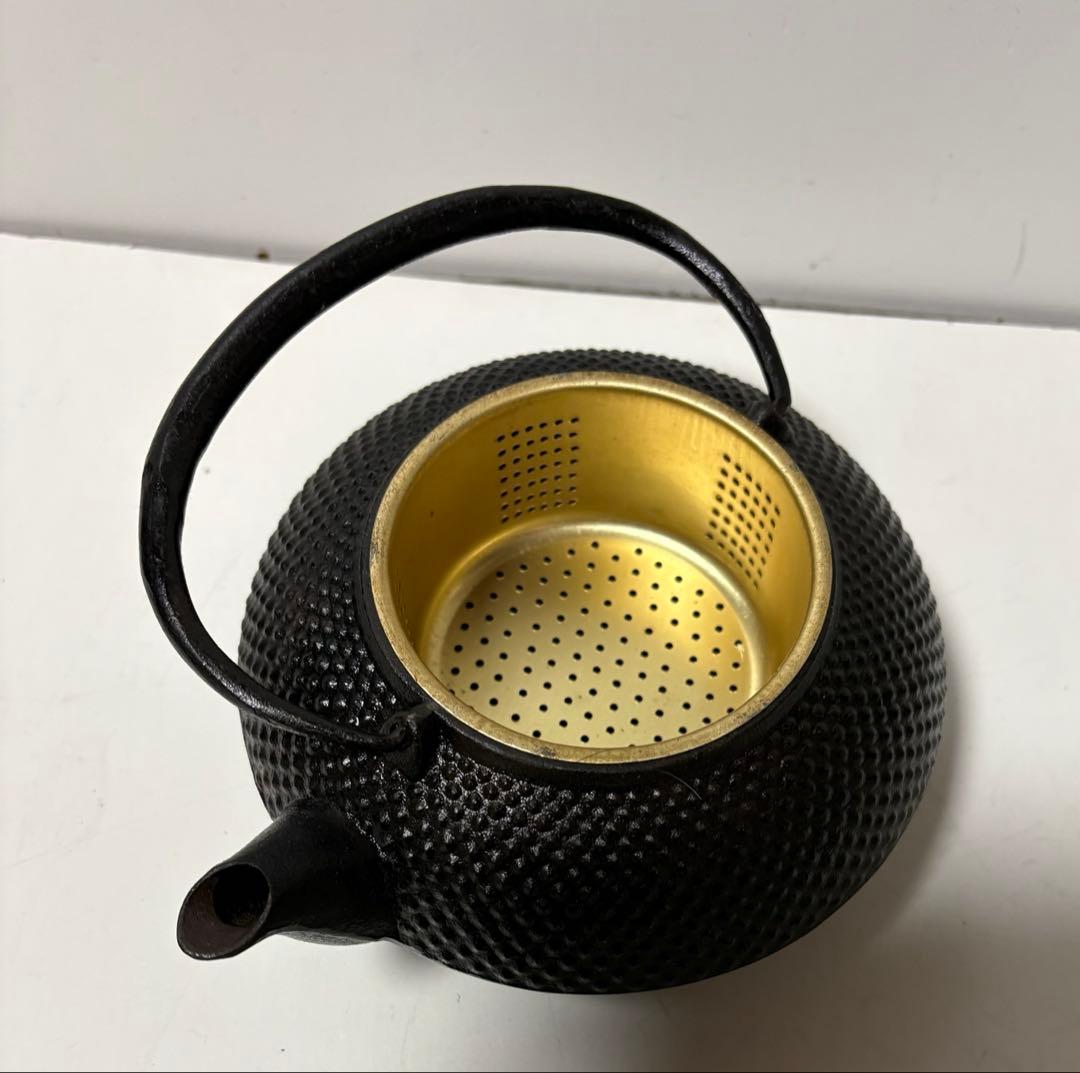 南部鉄器 照光堂 急須 0.6L アラレ模様 ホーロー加工 伝統工芸 美品