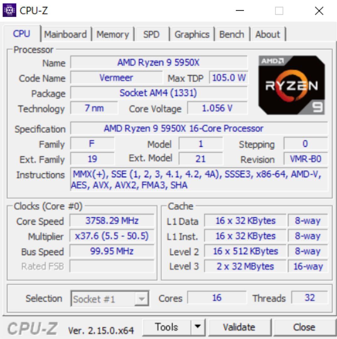 CPU X570 AORUS PRO + AMD Ryzen 9 5950X