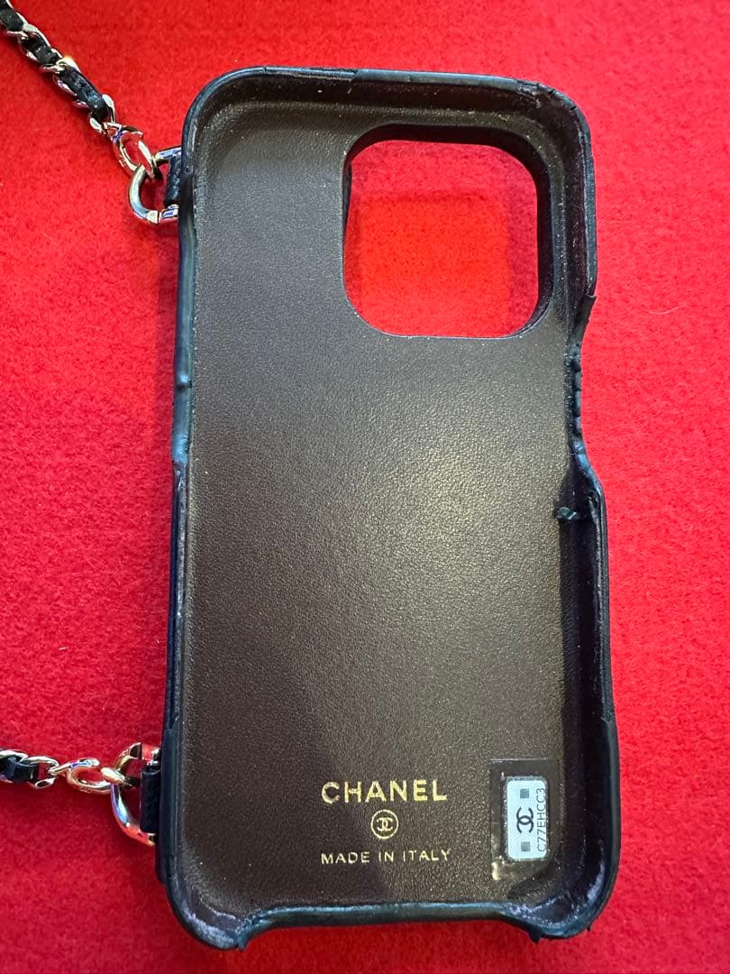 CHANEL正規品✴︎スマホケース14Proブラック