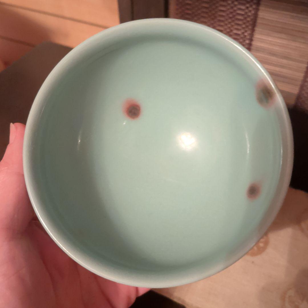 二代諏訪蘇山　飛青瓷茶碗