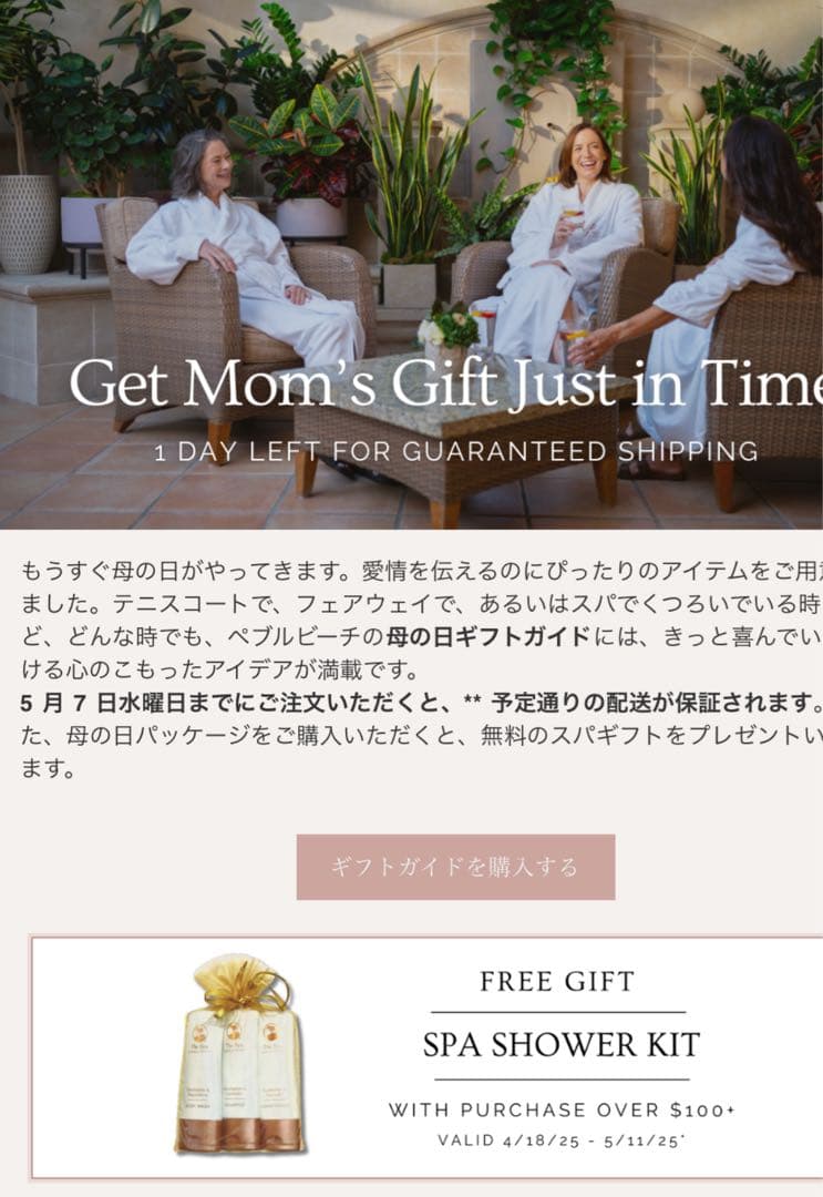 ＝新品・未使用＝【ペブルビーチGolfコース】 1万円相当の限定スパ3本セット