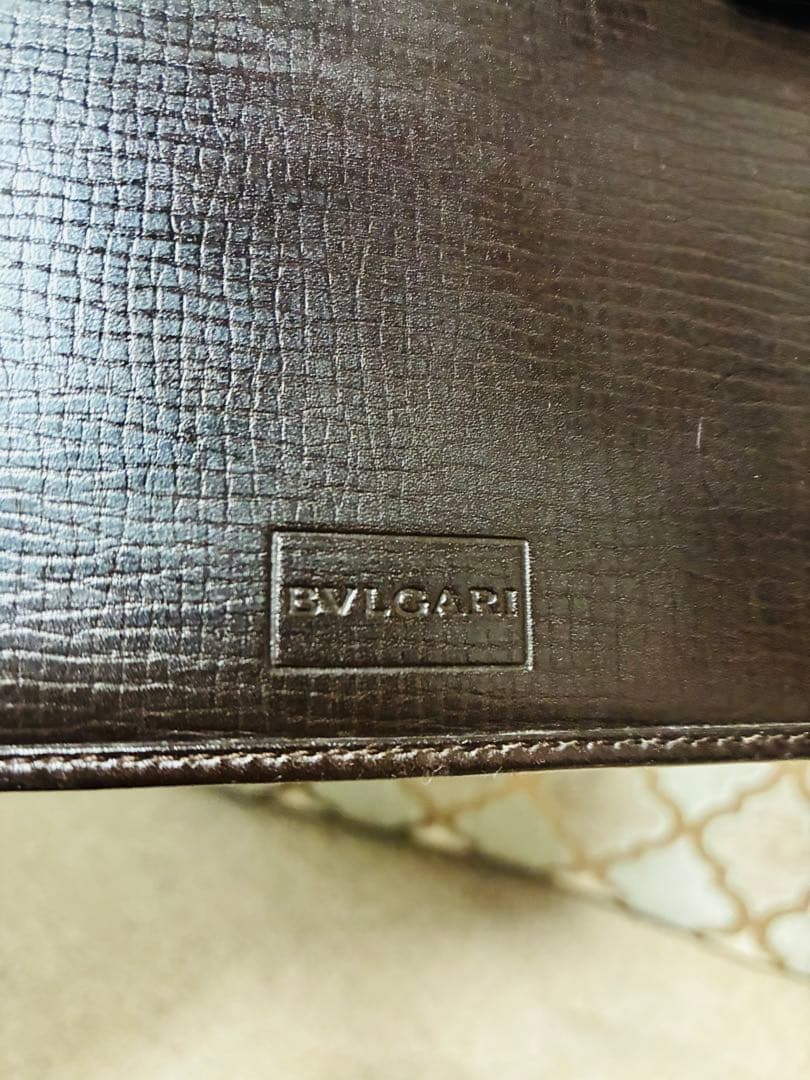 ブルガリ 手帳カバー ノートカバー レザー ブラウン BVLGARI
