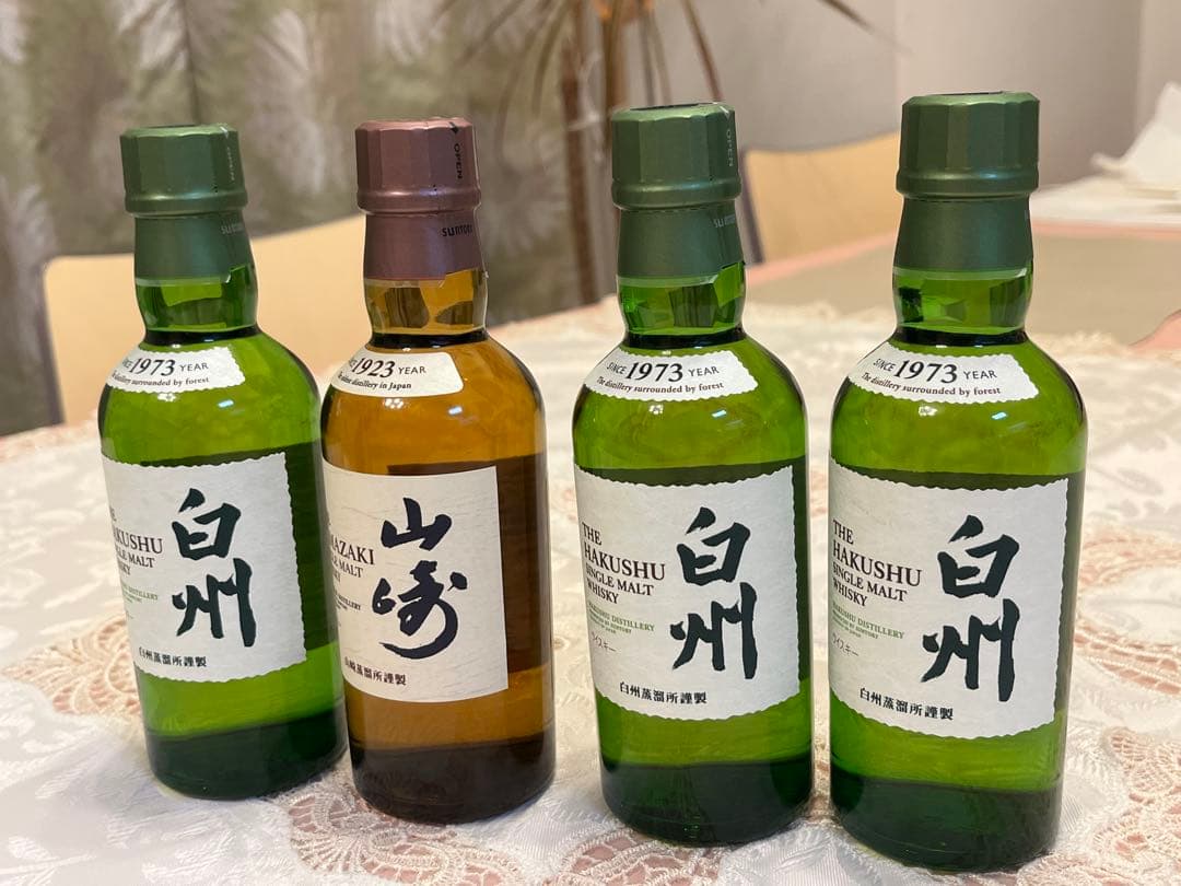 山崎1本　白州3本　シングルモルトウイスキー180ml 新品未使用品　未開封品①